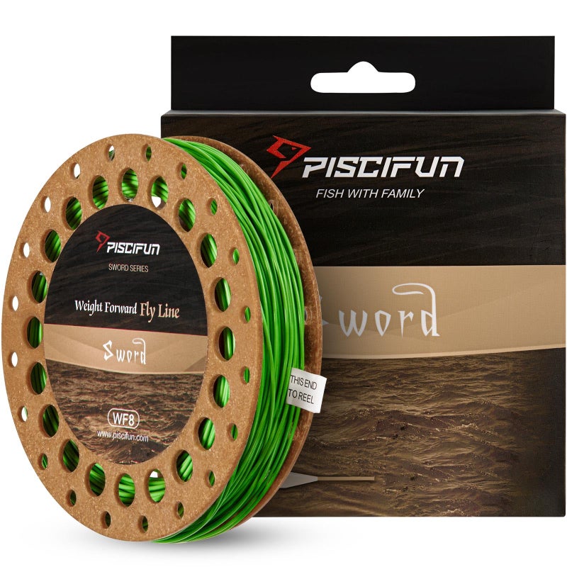 Piscifun Sword Fly Fishing Line with Welded Loop, Weight Forward Floating Fly Line, WF5wt, 100FT, Fruit Green - Image 1
